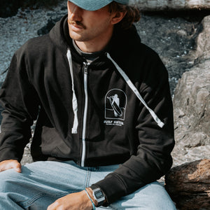 Surf Sister Unisex Zip Hoody - Longboarder