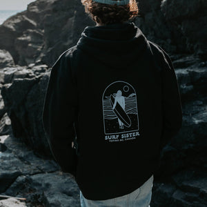 Surf Sister Unisex Zip Hoody - Longboarder
