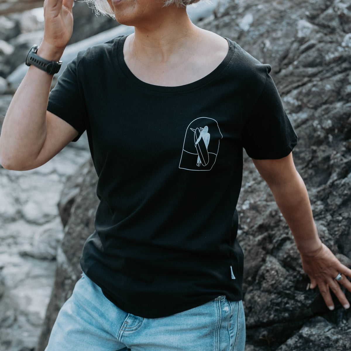 Surf Sister Ladies T-Shirt - Longboarder